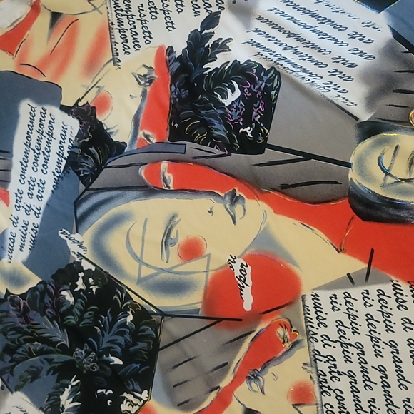 Vintage Remnant Fabric 80s novelty print As Is - Picture 4 of 15